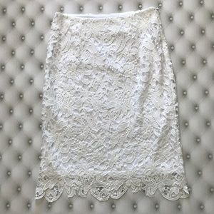 NWT Calvin Klein - White Lace Pencil Skirt